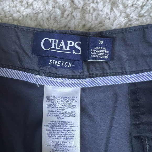 Men's 38 Flat Front Stretch Chaps Blue Shorts - Picture 3 of 4